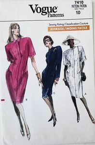Vogue 7410 Misses Dresses Sewing Pattern Sz 10 FF - Picture 1 of 1