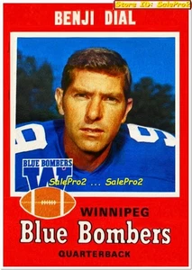 O-PEE-CHEE OPC 1971 BENJI DIAL CFL WINNIPEG BLUE BOMBERS STAR MINT CARD #26 - Picture 1 of 2