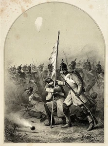 KRIMKRIEG SCHLACHT OLTENIZA LITHOGRAPHIE Georg Wilhelm Timm RUSSLAND 19. Jh. - Bild 1 von 3