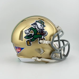 Notre Dame Fighting Irish CUSTOM Metallic Gold - Leprechaun Mini Football Helmet - Picture 1 of 4