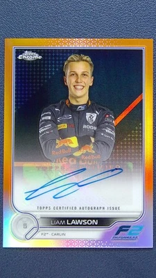 2021-22 Topps Chrome F1 #81 Liam Lawson Orange Wave /25 AUTO - Image 1 of 2