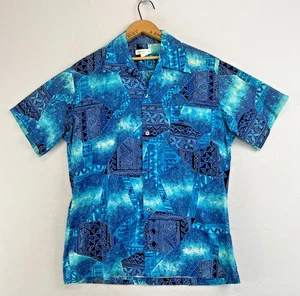 Vintage MADE IN HAWAII Shirt Mens L Short Sleeve Button Up Camp Aloha Tiki Print - Bild 1 von 8