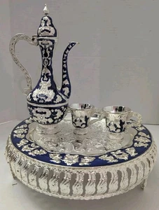 4 Piece Silver-Tone Tea Set - Picture 1 of 11