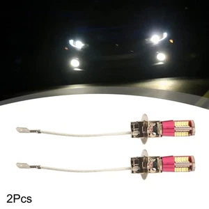2Pcs H3 3014 57SMD 4014 LED Car Fog Light Lamp Bulb 6000K Bright DC12V White - Picture 1 of 12