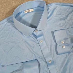 Collars & Co Hemd Herren XL Blau Dress Kragen Knopfleiste Semi Spread NEU Neu ohne Etikett - Bild 1 von 8