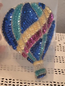 Parche De Colección Lentejuelas Cuentas Apliques Colores Brillantes Globo Aire Caliente Coser Globo Talla L - Imagen 1 de 6