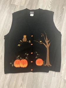 Plus Size Embroidered Fall sweater vest - Picture 1 of 4