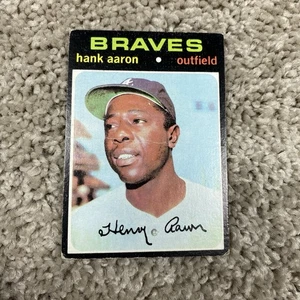 1971 Topps #400 Hank Aaron Atlanta Braves Authentic Original Baseball Card Poor - Picture 1 of 6
