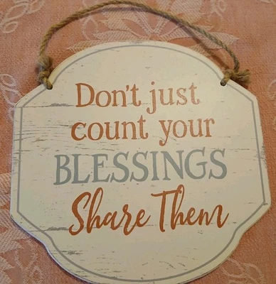 Don't Just Count Your Blessings, Share Them Rustic Farm Wood Sign Thanksgiving  - Image 1 of 4