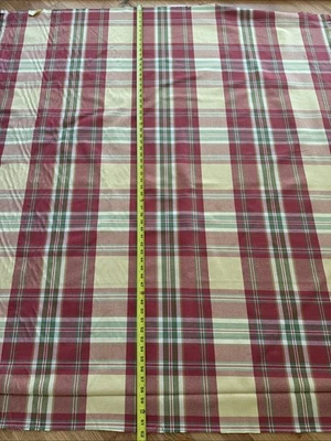 Plaid Upholstery Fabric 62x56 Tartan Pattern Pottery Barn Designed Made In Italy - Image 1 of 4