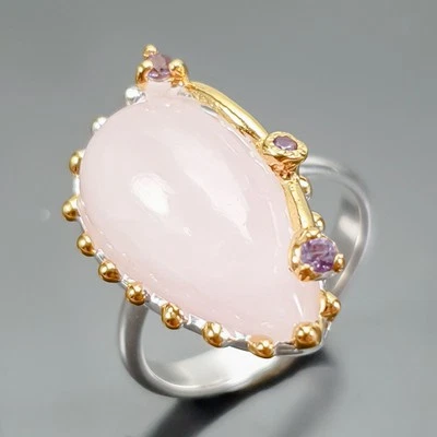 Gemstone 16 ct+ Natural Morganite Ring 925 Sterling Silver Size 8 /R416949 - Image 1 of 4