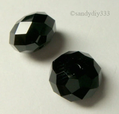 4x SWAROVSKI 5040 CUENTAS BRIOLETTE NEGRO AZABACHE 8mm RONDELLE DONUT CUENTAS DE CRISTAL Foto 1 de 2