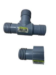Thrifco ~ 1-1/4"x1-1/4" Insert Female Adapter, p/n 350314, + T connector 1-1/4" - Picture 1 of 2
