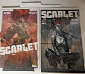 Scarlett #1 And #2 Icon Comic, Bendis Bagged and Boarded since New - Picture 1 of 5