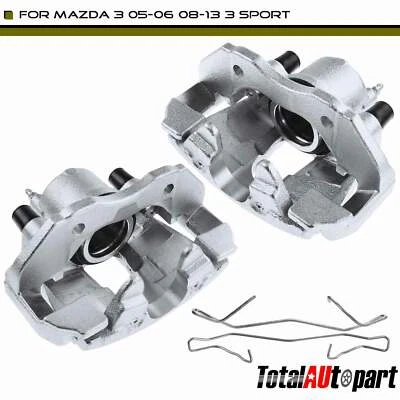 2x Disc Brake Caliper w/ Bracket for Mazda 3 05-06 08-13 3 Sport L4 2.0L Front - Image 1 of 4