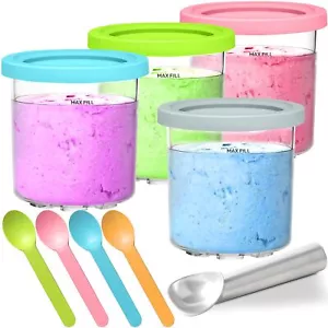 Containers Replacement for Ninja Creami Deluxe Pints and Lids Jars Canisters Set - Picture 1 of 6