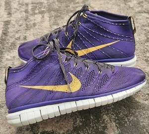 Nike Free Flyknit Chukka Hyper Grape scarpe da ginnastica da uomo taglia 10 viola giallo Lakers - Foto 1 di 8