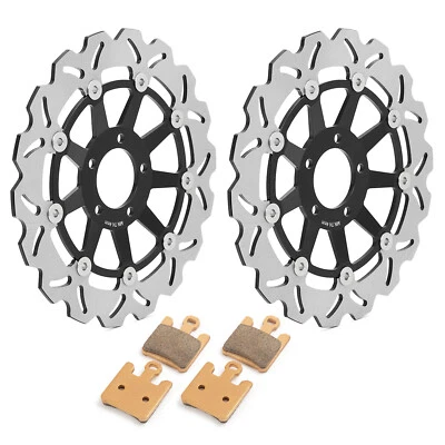 for Kawasaki 2 Front Brake Rotors Discs Pads ZX12R ZX-12R Ninja 1200 2004 2005 - Image 1 of 4