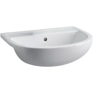 Fienza RAK Compact Semi Recessed Basin Gloss White 1TH 550mm x 415mm 603701W - Picture 1 of 3