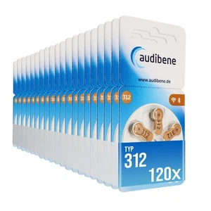 120x audibene Hörgerätebatterien 312 braun + GRATIS Reinigungstuch ink. Versand - Bild 1 von 6