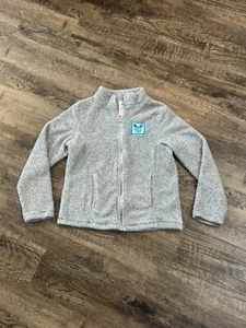 Disney Parks Mickey Fleece Jacket Small Walt Disney World Globe Full Zip USED - Picture 1 of 7