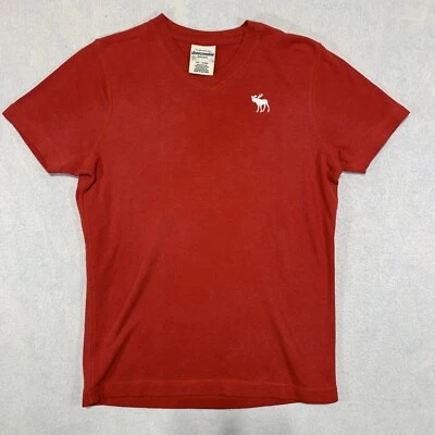Camiseta Tejida Waffle Abercrombie & Fitch Juvenil XL Roja Térmica Bordada Logo Foto 1 de 4