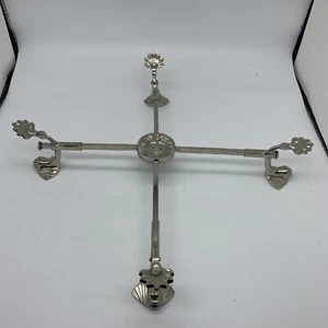 Centro de mesa de plata ajustable Mottahedeh vintage soporte para plato de 5" a 11" - Imagen 1 de 6