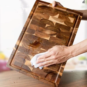 Acacia Wooden Chopping Board,Large Wood Cutting Board 38 x 28 x 3cm - Picture 1 of 10