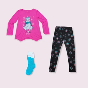 Girls 4-16 SO 3pc Cozy Tee Jogger Pajama Set Snow Sweet Polar Bear Size 6 NWT$34 - Picture 1 of 4
