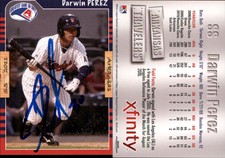 Darwin Perez Signed 2011 Grandstand Arkansas Travelers #NNO Card Auto AU