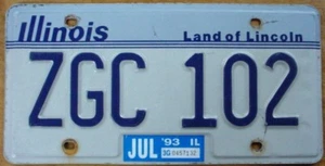 Illinois Land of Lincoln License Plate July 1993 - Picture 1 of 1