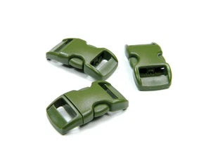 100 3/8 olivbraune Schnallen mit Seitenverschluss Paracord & Leder - US Veteran Verkäufer - Bild 1 von 1