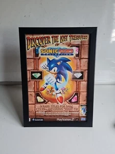 Sonic Gems Collection Ps2 Playstation 2 FRAMED ADVERT GAME POSTER A4 8X12" - Picture 1 of 2
