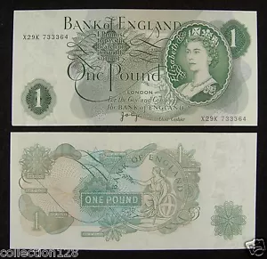 United Kingdom Banknote 1 Pound 1977 UNC - Picture 1 of 1