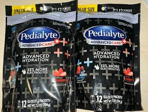 2 Pks-Pedialyte Advanced Hydration Electrolyte Powder 6 Strawberry 6 Berry 08/24 - Picture 1 of 1