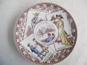 ANCIENNE ASSIETTE HUMORISTIQUE SARREGUEMINES U&C - LES COURSES HIPPIQUES N° 6 - Imagen 1 de 7