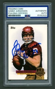 Sonny Jurgensen Signed 2012 Topps QB Immortals Card #QI-SJ (PSA) Redskins Auto - Afbeelding 1 van 2