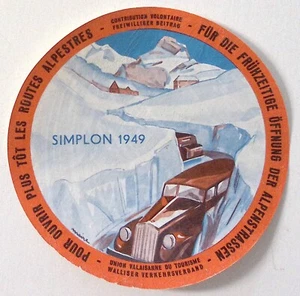 1949 Alpenstrassen prima apertura delle strade Germania etichetta 4,25" - Foto 1 di 2