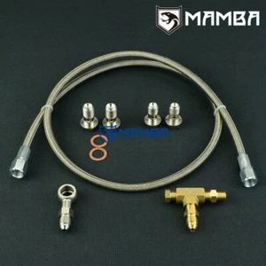 Universal 100cm Turbo oil feed line w/ M10x1.0 M10x1.25 M10x1.5 Banjo Bolt Kit - Picture 1 of 5