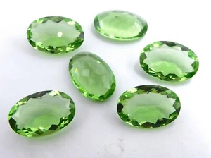 207 Cts 6 Pcs Lab Created Prasiolite Oval Cut Loose Gemstone 20X30 MM P-1319 - Picture 1 of 3