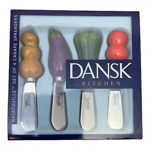 Dansk Ratatouille’Vegetable Cheese Knife Spreaders Eggplant Pepper Tomato Garlic