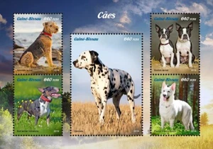Dogs Airedale Terrier Miniature Bull Terrier MNH Stamps 2019 Guinea-Bissau M/S - Picture 1 of 1