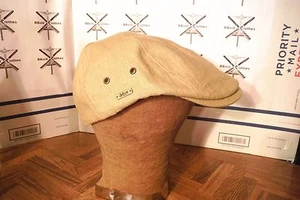 Men's Medium -Large M-L Tan Beige Driver's Cap Hat By Delux NWT - Picture 1 of 5