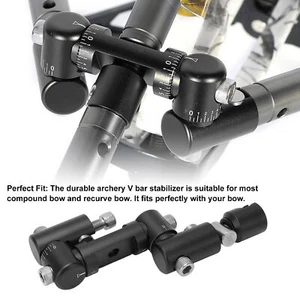 Double Side V Bar Compound Bow Stabilizer Adjustable Quick Disconnect Mount - Picture 1 of 12