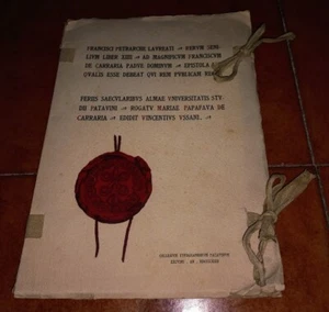 Petrarca Rerum Senilium Liber XIIII Epistola I De Carrara 1922 Vincenzo Ussani - Imagen 1 de 4