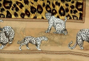 Print Schal Tier Leopard Berkshire Italien groß Damen gepunktet hellbraun Allover - Bild 1 von 3