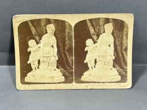 Antique FG Weller Stereoview Photo Cupid Captive Sculpture Statue - Picture 1 of 5