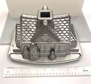 Nordic Ware Heavy Cast Aluminum GINGERBREAD HOUSE Bundt Pan Non Stick 9 Cups NEW - Picture 1 of 7