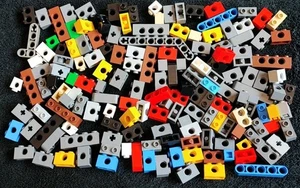 LEGO Technic 120g Bundle Lot 1x2 Bricks Pieces Parts Mixed 3700 32064 32000 6541 - Picture 1 of 5