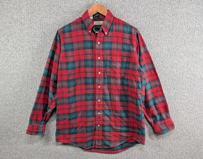 LL Bean Vintage Plaid Tartan Flannel Worker Outdoor Button Down Shirt M - Image 1 of 4